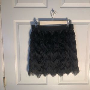 Medium Black Ostrich Skirt